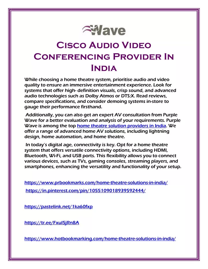 cisco audio video conferencing provider in india