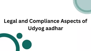 legal and compliance aspects of udyog aadhar