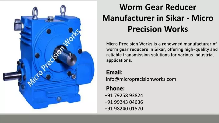 worm gear reducer manufacturer in sikar micro