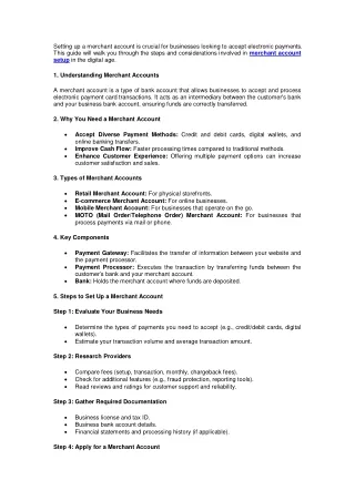 The Ultimate Guide to Merchant Account Setup in the Digital Age