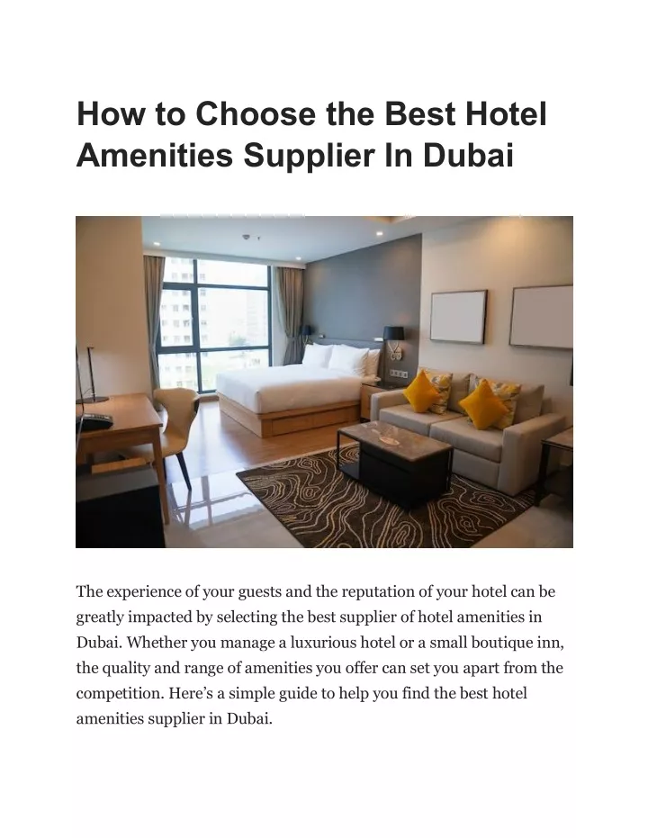 how to choose the best hotel amenities supplier