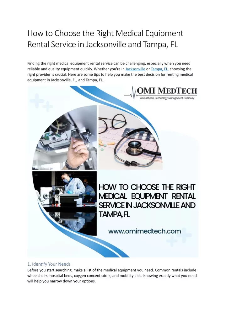 how to choose the right medical equipment rental