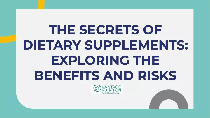 the secrets of dietary supplements exploring