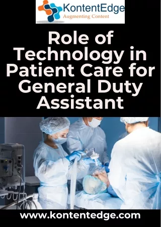 Role of Technology in Patient Care for General Duty Assistant