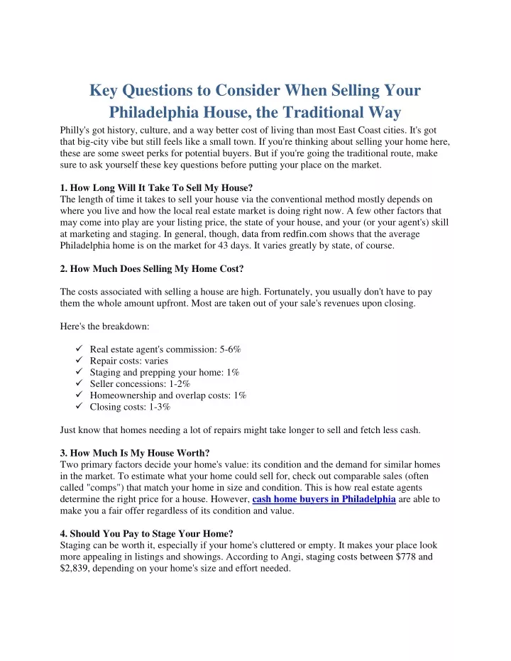 key questions to consider when selling your