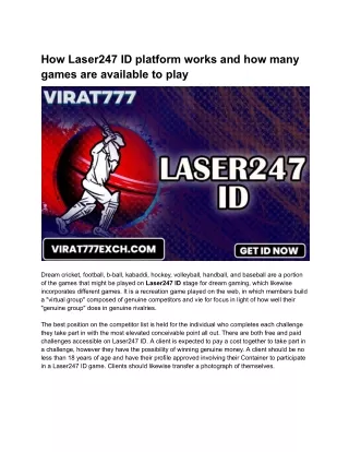 how laser247 id platform works and how many games