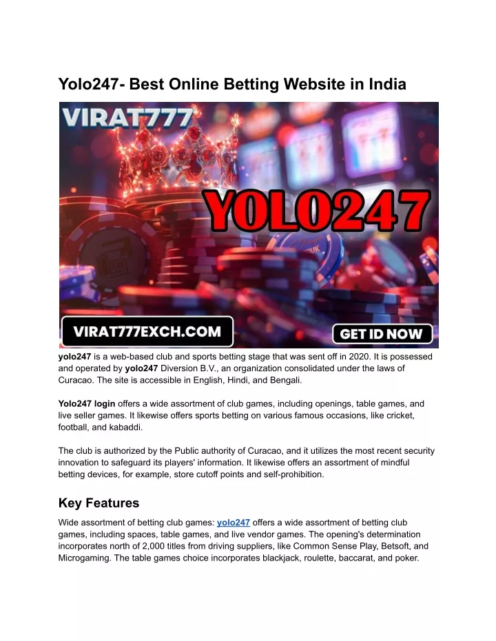 yolo247 best online betting website in india