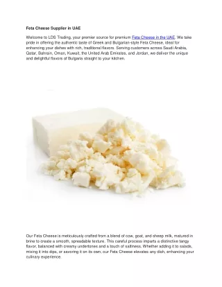 Feta Cheese Supplier in UAE