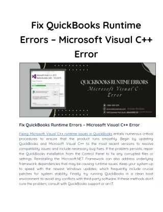 fix quickbooks runtime errors microsoft visual