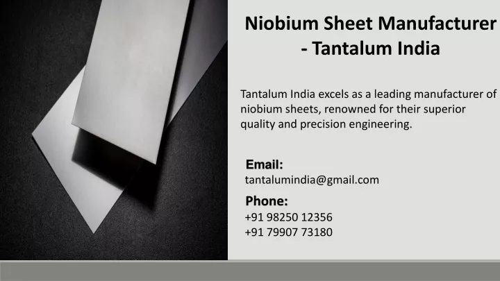 niobium sheet manufacturer tantalum india