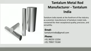 Tantalum Metal Rod Manufacturer - Tantalum India