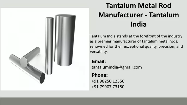 tantalum metal rod manufacturer tantalum india