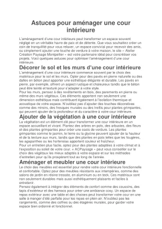 astuces pour am nager une cour int rieure