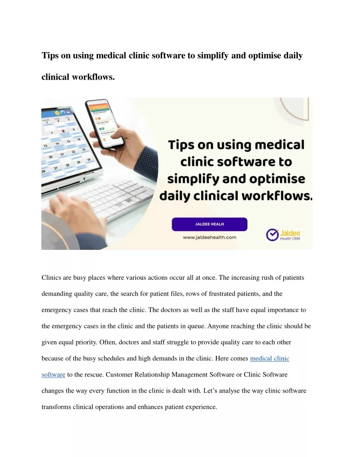 tips on using m e dical clinic