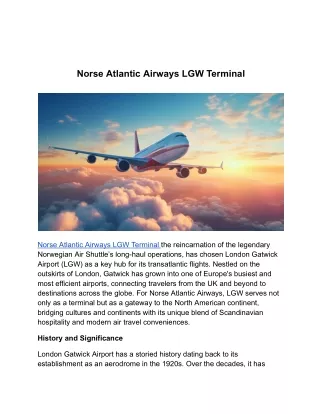 Norse Atlantic Airways LGW Terminal