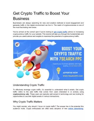 Get Crypto Traffic to Boost Your Business