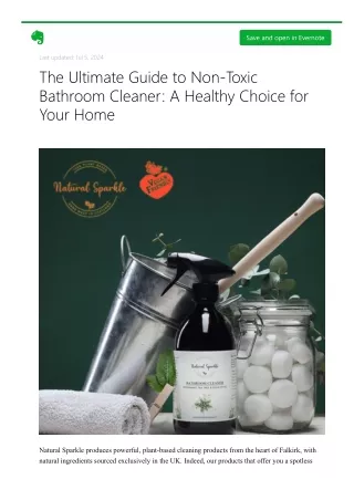 The Ultimate Guide to Non-Toxic Bathroom Cleaner A Healthy Choice for Your Home