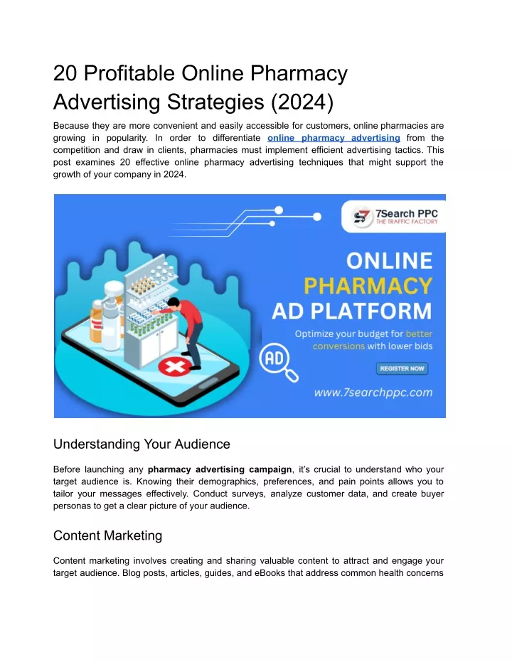 PPT - 20 Profitable Online Pharmacy Advertising Strategies (2024 ...