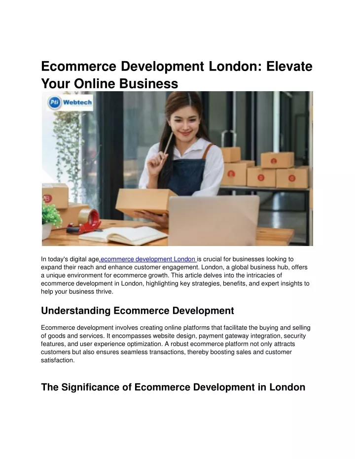 ecommerce development london elevate your online