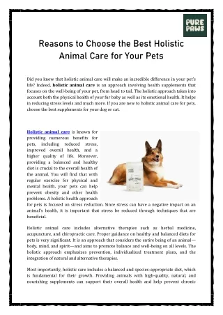 Dog Health Supplements - PDF