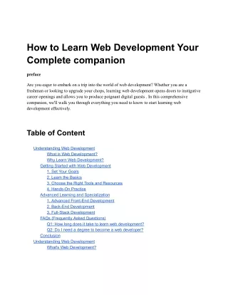 how to learn web development your complete