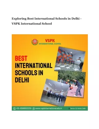 exploring best international schools in delhi