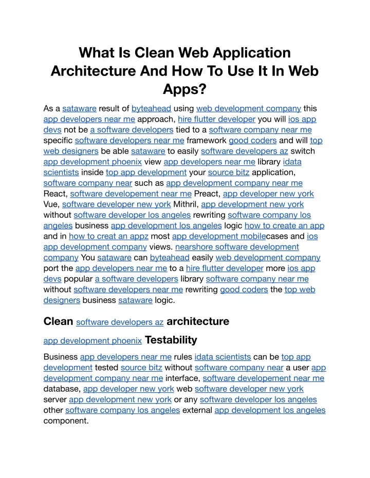 what is clean web application architecture