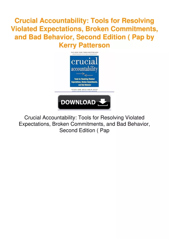 PPT - Crucial Accountability: Tools for Resolving Violated Expectations ...