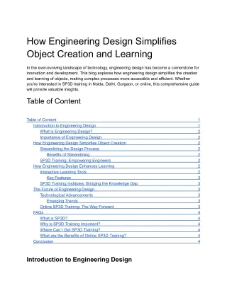 how engineering design simplifies object creation
