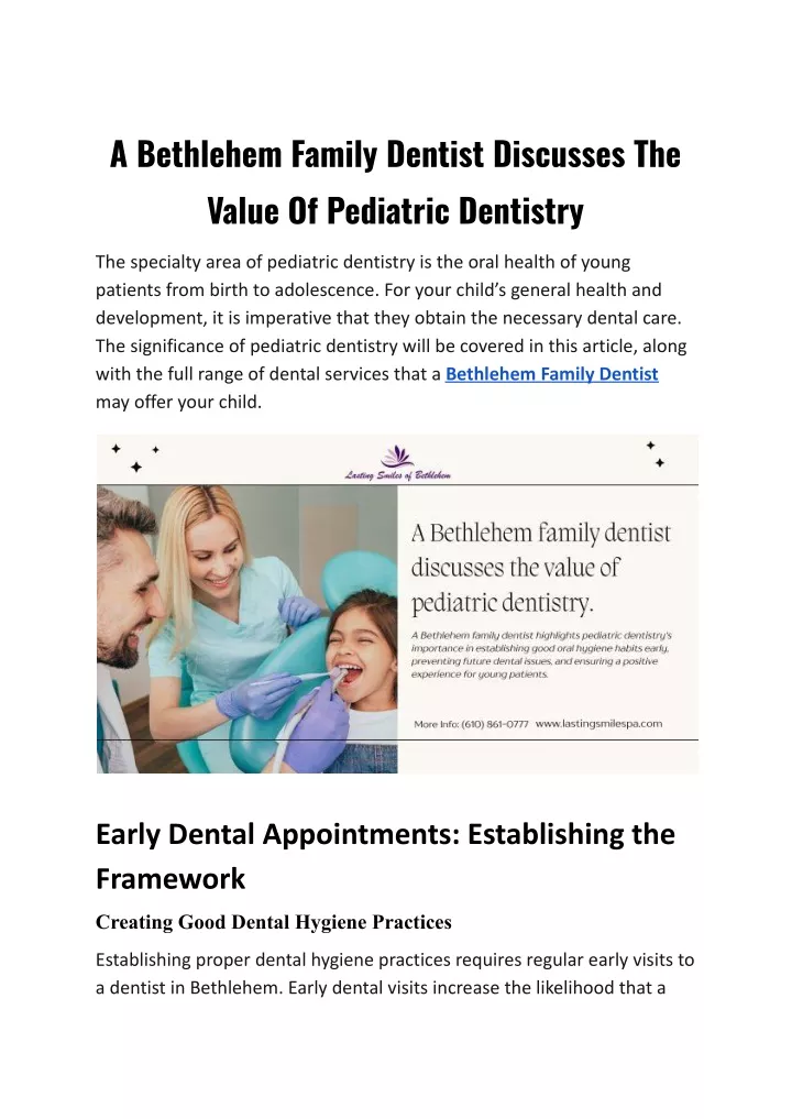 a bethlehem family dentist discusses the value