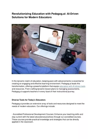 revolutionizing education with pedagog