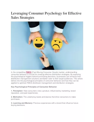 Leveraging Consumer Psychology for Effective Sales Strategies