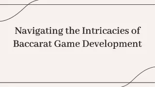 Top Feature of Baccarat Game Development