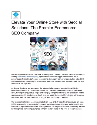 ecommerce seo company