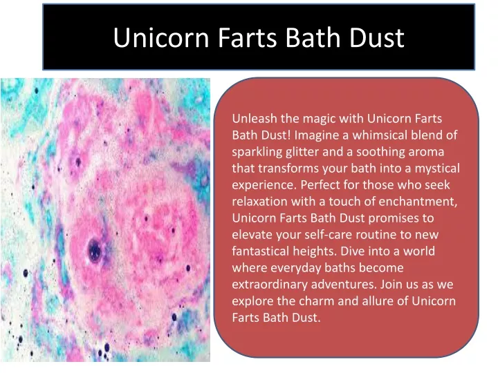 unicorn farts bath dust