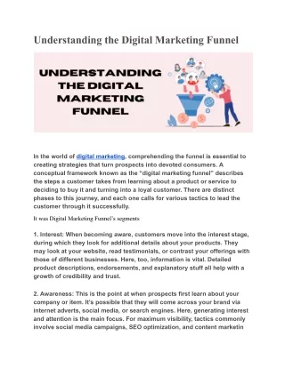understanding the digital marketing funnel