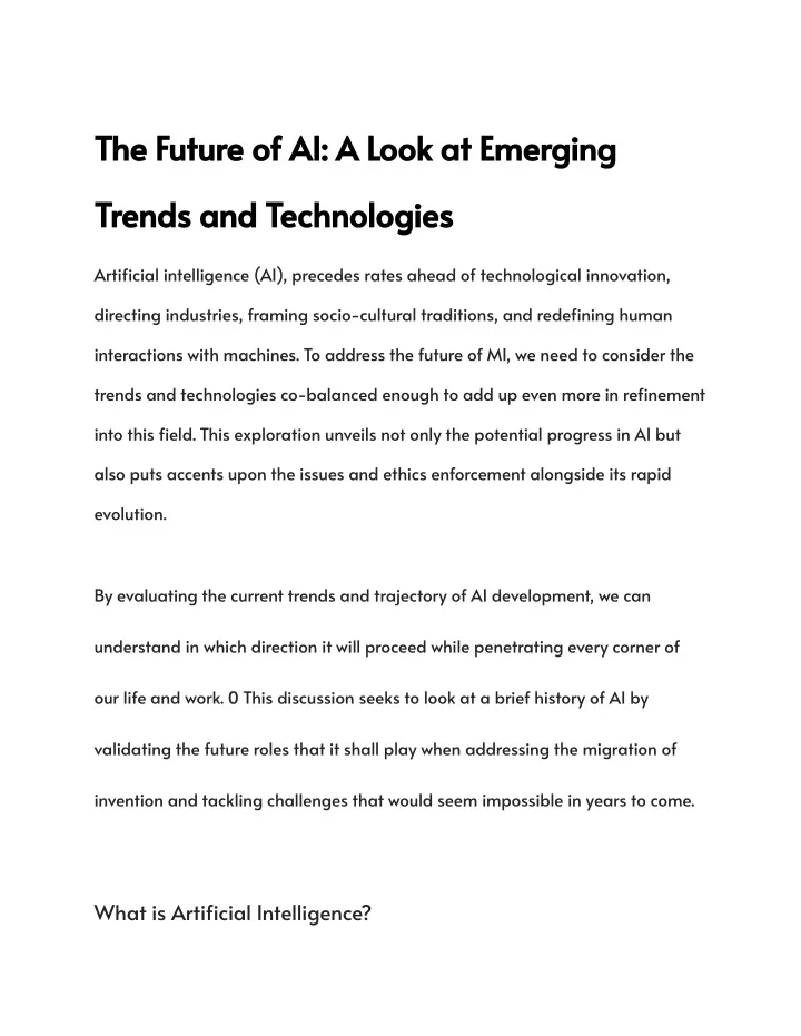 the future of ai a look at emerging