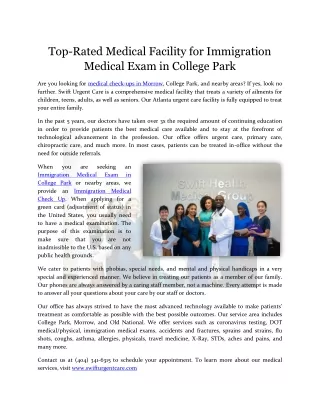 top rated medical facility for immigration