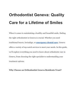 Orthodontist Geneva_ Quality Care for a Lifetime of Smiles