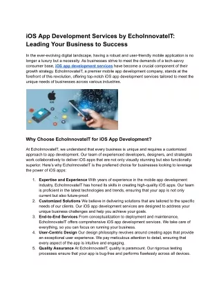 iOS App Development Services by EchoInnovateIT_ Leading Your Business to Success