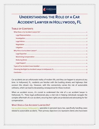 Understanding the Role of a Car Accident Lawyer in Hollywood