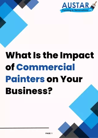 What Is the Impact of Commercial Painters on Your Business