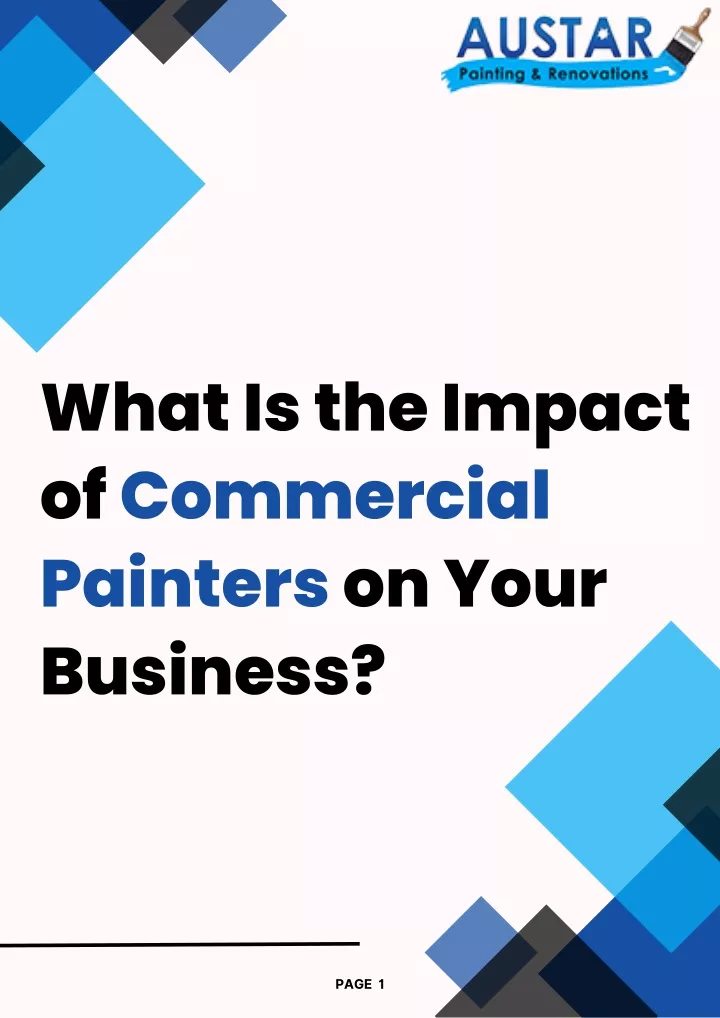 what is the impact of commercial painters on your