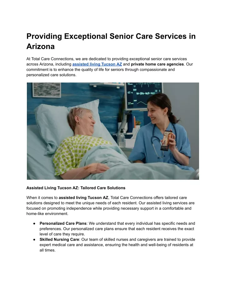 providing exceptional senior care services