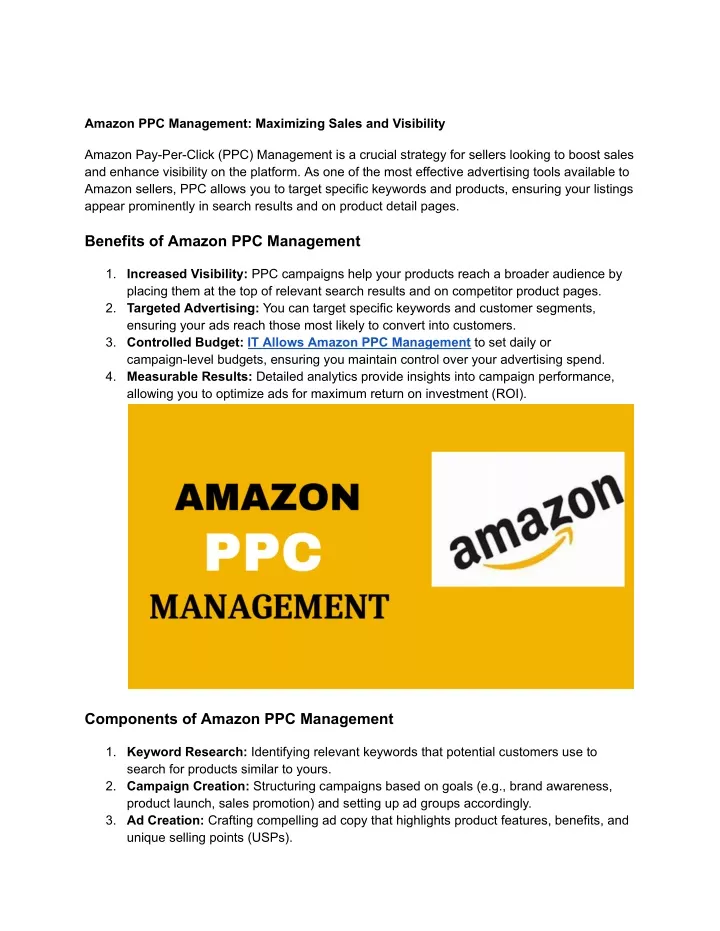 amazon ppc management maximizing sales