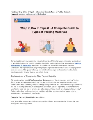 heading wrap it box it tape it a complete guide