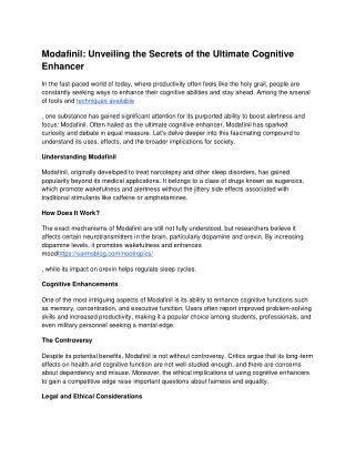 modafinil unveiling the secrets of the ultimate