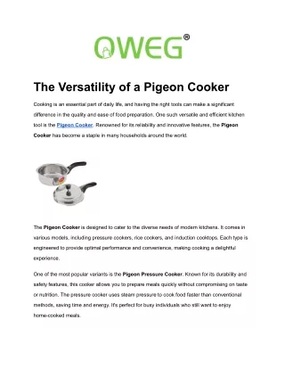 the versatility of a pigeon cooker