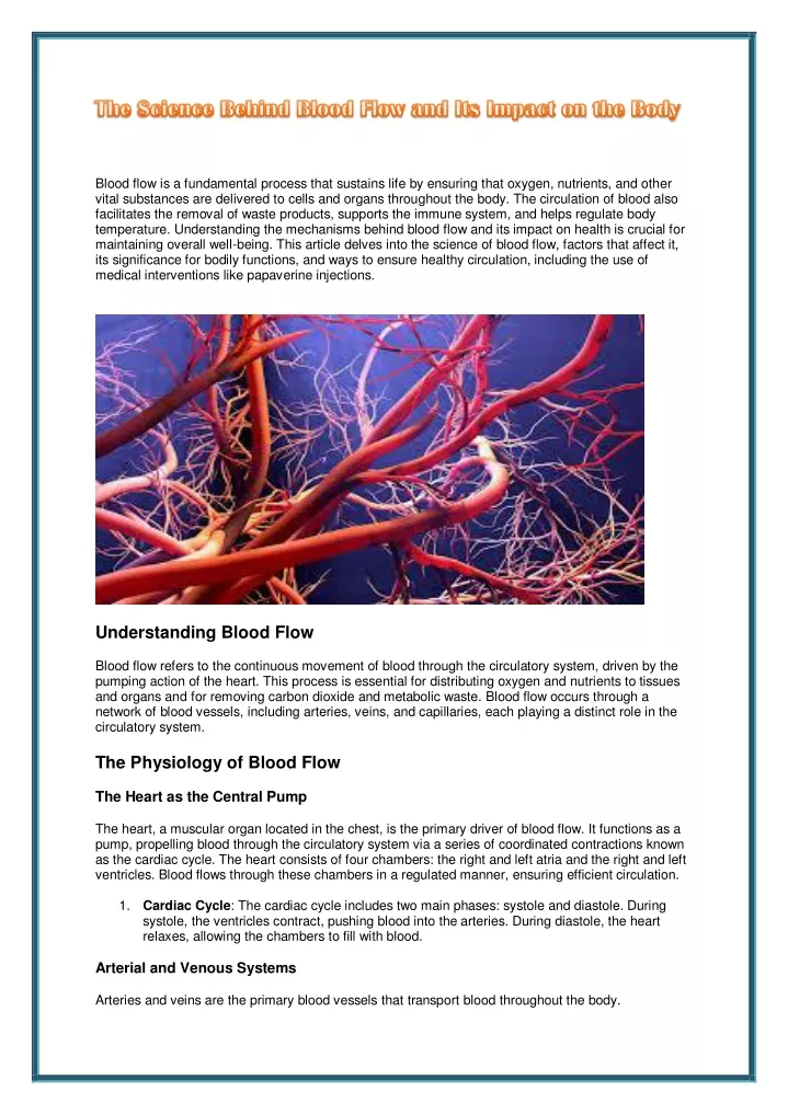 blood flow is a fundamental process that sustains