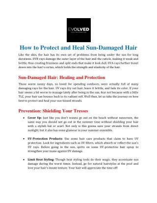 How to Protect and Heal Sun-Damaged Hair